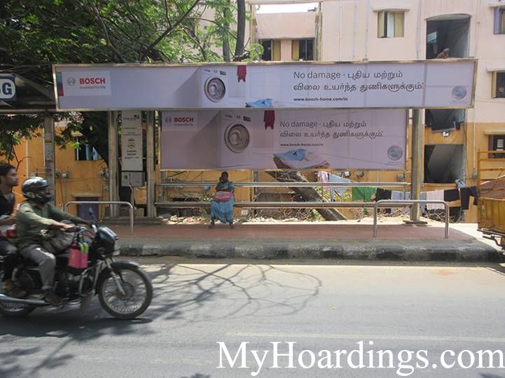 Best OOH Ad agency in Chennai, Bus Shelter Hoardings Rates in Opp Gandhi Nagar Chennai